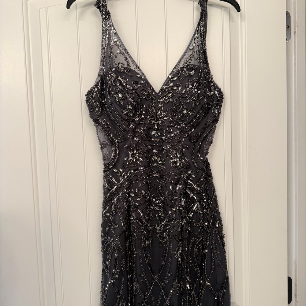 Sophisticated Black Beaded Prom Dress